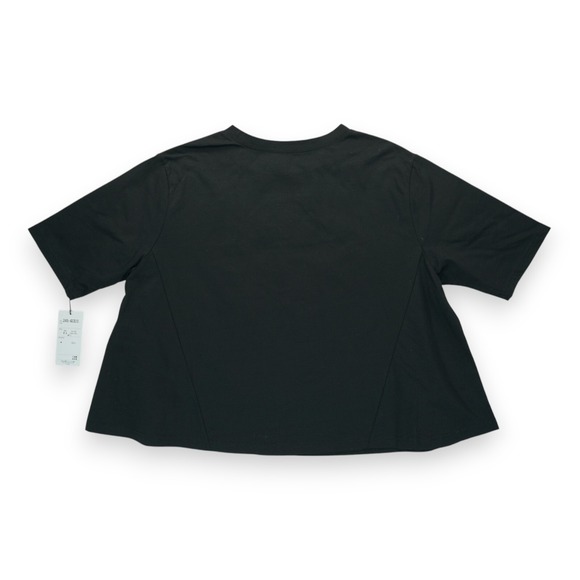 NWT Women's T-Shirt Textured Letters Black Short Sleeve Crew Neck‎ Size M-L - Picture 2 of 5